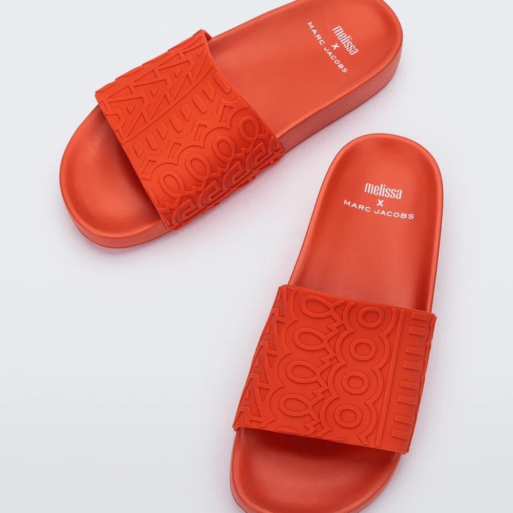 MARC JACOBS + Melissa NIB Slide Sandals Color Red Size 12 NIB